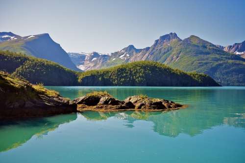 Fjord Norway Sea Water Scenic Sky Rocks Mountain