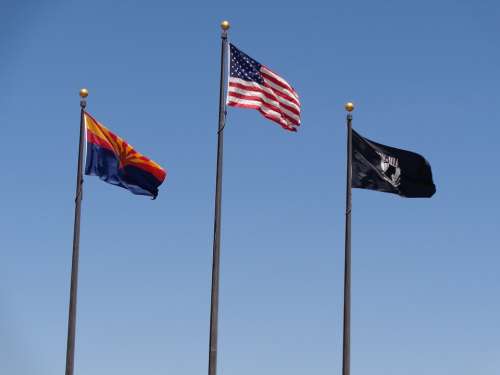 Flag Arizona American Waving Usa Symbol Memorial