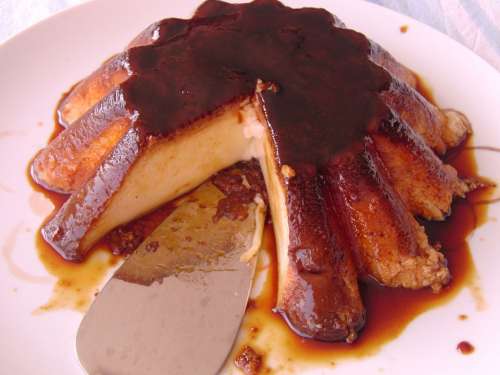Flan Dessert Sweet Cake Brown