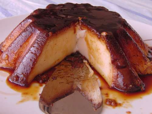 Flan Dessert Sweet Cake Brown