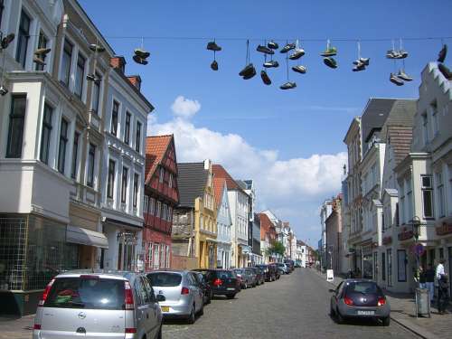 Flensburg Downtown Norderstraße Shoes Leash