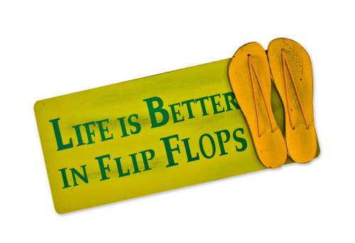 Flip Flops Shield Postcard Live Better Shoes