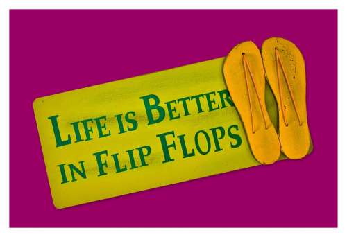 Flip Flops Shoes Shield Postcard Live Better