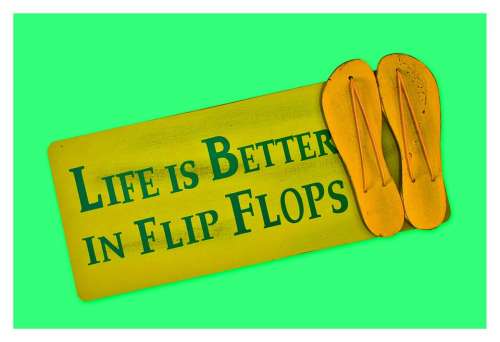 Flip Flops Shield Postcard Live Better Shoes