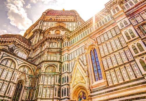 Florence Italy Domo Cathedral Architecture Clouds