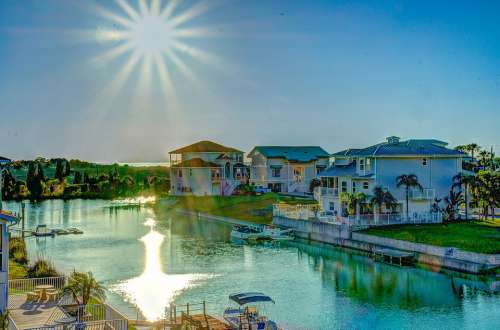 Florida Canal Water Beach Architecture Buildings