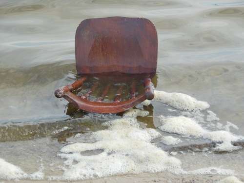 Flotsam Pollution North Sea Chair Garbage Waste