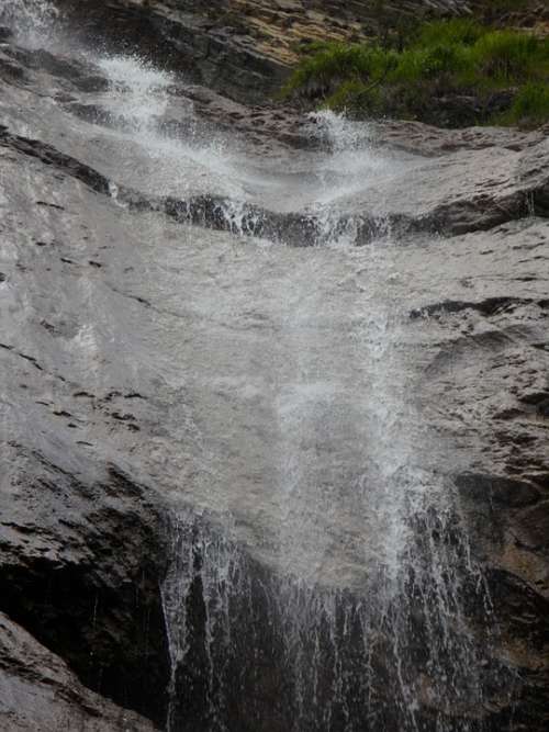 Flow Water Waterfall Mountain Rock Schleierfall