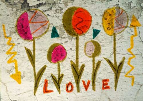 Flowers Graffiti Wall Colorful Creativity Love