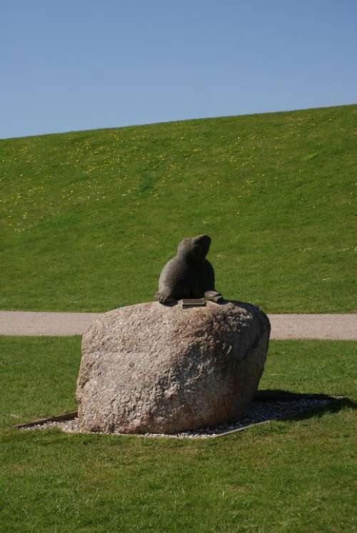 Foka Figure Grass Sky Monument Green