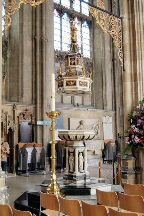 Font Cathedral Baptistery Religion Canterbury