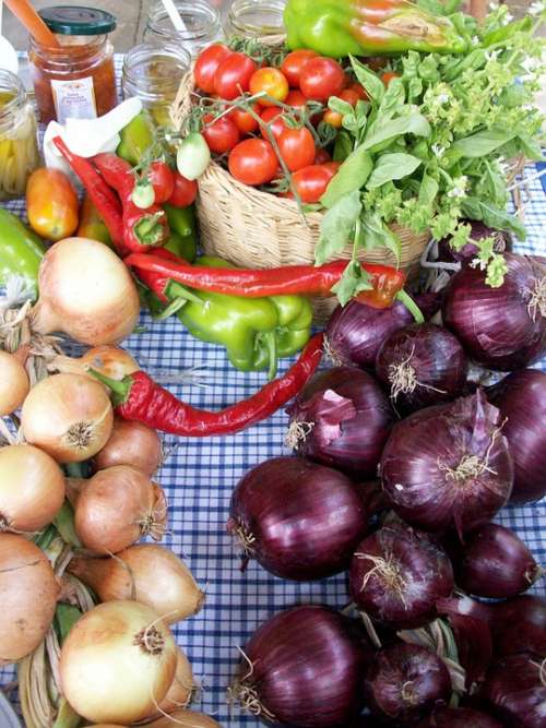 Food Vegetable Onions Italian Herbs