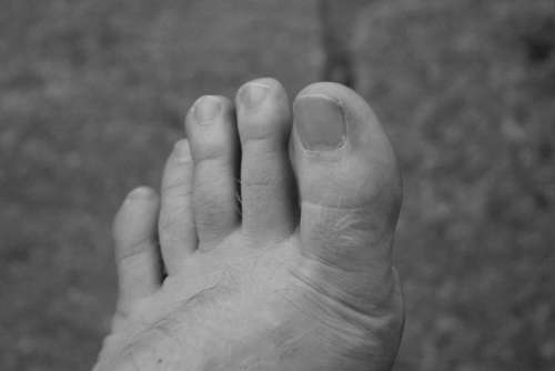 Foot Ten Black And White Close Up