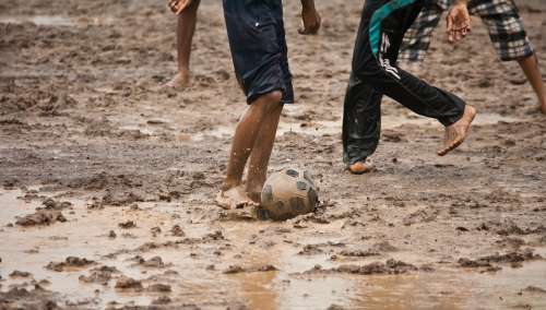 Football Slush Soccer Muddy Mud Children Kids