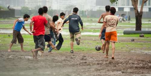 Football Slush Soccer Muddy Mud Children Kids