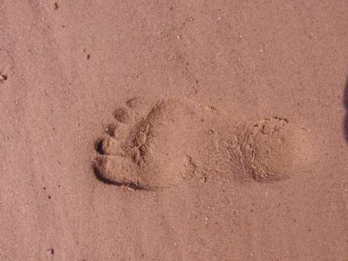 Footprint Barefoot Trace Sand Beach