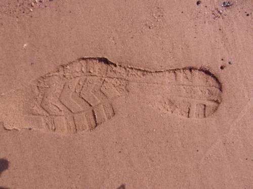 Footprint Schusohle Trace Sand Beach