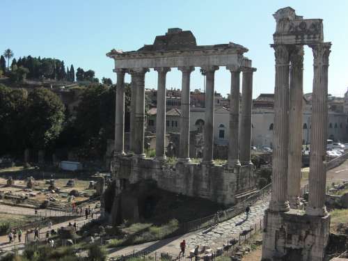 Forum Columnar Rome Italy Roman Foro Romano