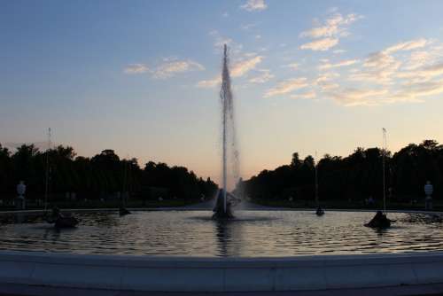 Fountain Water Water Jet Water Fountain Evening