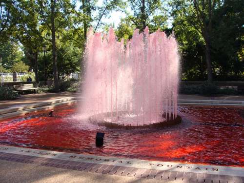 Fountain Red Fountain Saint Louis Botanical Garden