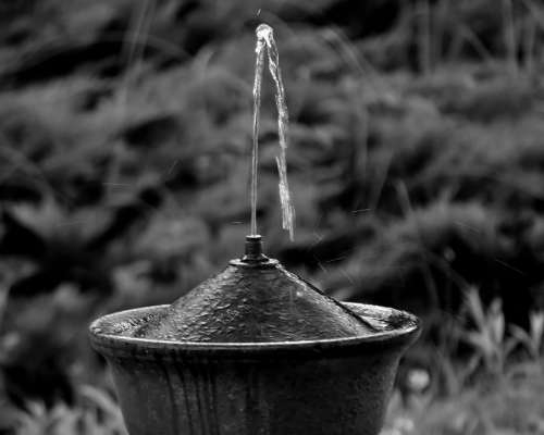 Fountain Black And White Park Black White Object