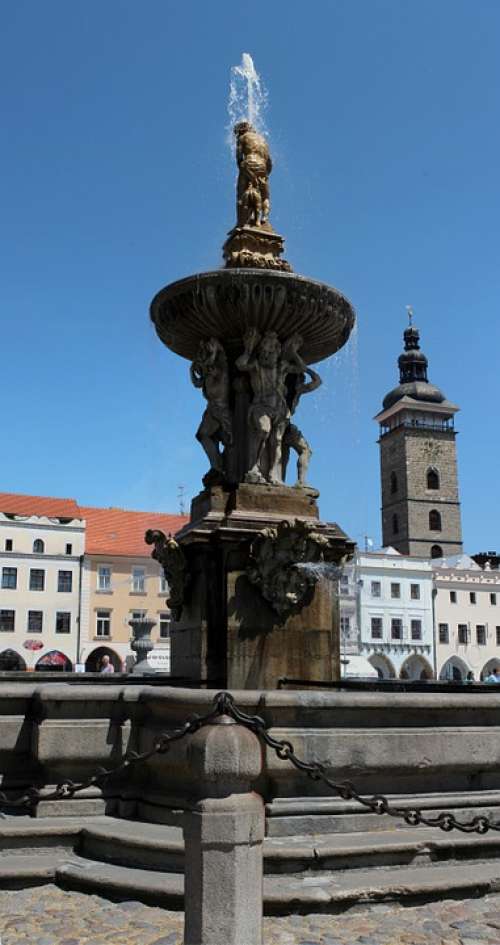 Fountain Square Czech Budejovice