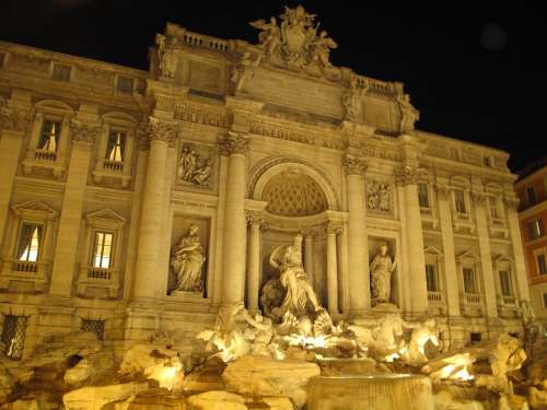 Fountain Radicchio Rome Night Italy