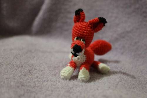 Fox Toy Crochet Red Small Adorable Handmade