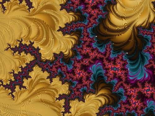 Fractal Colors Structure Black Glossy Pattern