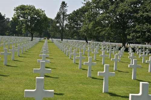 France Cemetery Normandy American Cross