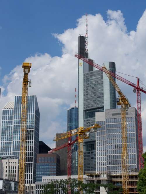 Frankfurt Skyscraper Construction Skyline Building