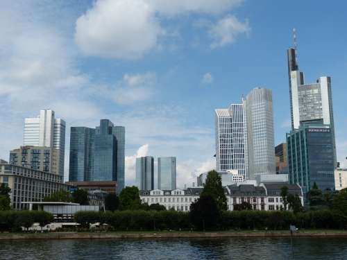 Frankfurt Cityscape Skyscrapers Skyline
