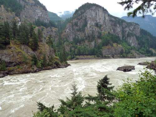 Fraser River British Columbia Canada Rushing Water