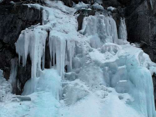 Frozen Waterfall Ice Water Dripping Season Cold