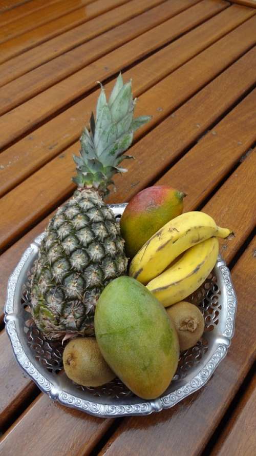 Fruit Pineapple Manga Banana Kiwi Food Plants