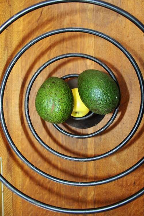 Fruit Bowl Metal Avocado Spiral