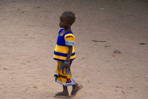 Gambia Girl Child Colorful Creole Africa