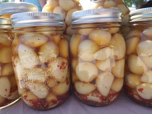 Garlic Canning Market Preserving Vegetables Jars