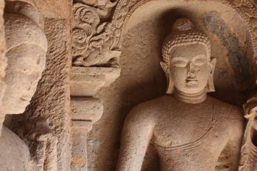 Gautam Buddha Buddhism Figures Stone Carvings Wall