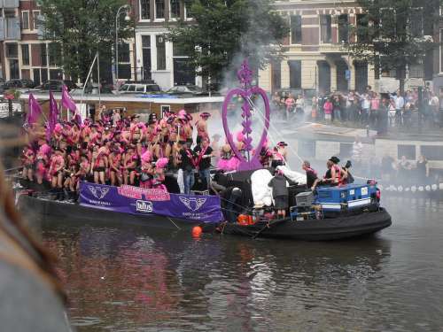 Gay Parade Beaten Up Amsterdam Party Pink Merry