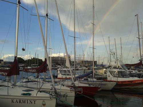 Gdynia Boat Sailboats Screen Haven Sea Cove