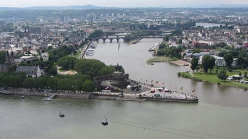 German Corner Koblenz Rhine Mosel Sachsen