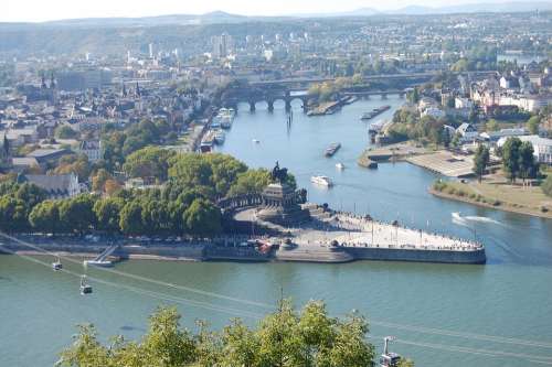 German Corner Koblenz Rhine Mosel Sachsen Monument