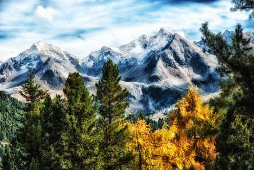 Germany Landscape Scenic Mountains Snow Snowcapped