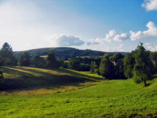 Germany Landscape Scenic Sky Clouds Forest Trees