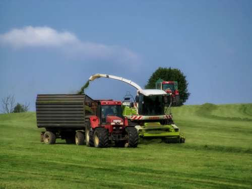 Germany Landscape Scenic Farm Combine Tractor