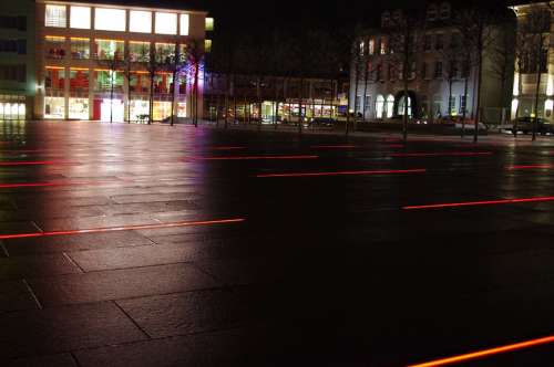 Germany City Town Street Night Evening Lights