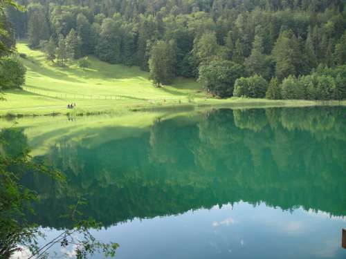 Germany Bavaria Alatsee Lake Water Reflections