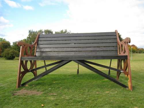 Giant Sofa Park Grass Autumn Sky Blue Colors