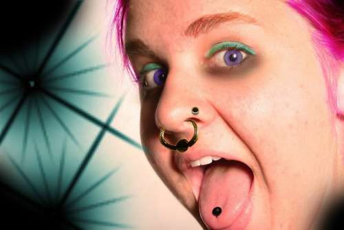 Girl Tongue Piercing Stick Out Tongue Puberty